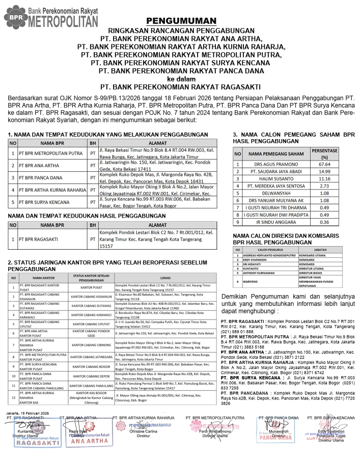 PENGGABUNGAN MERGER BANK RAGASAKTI